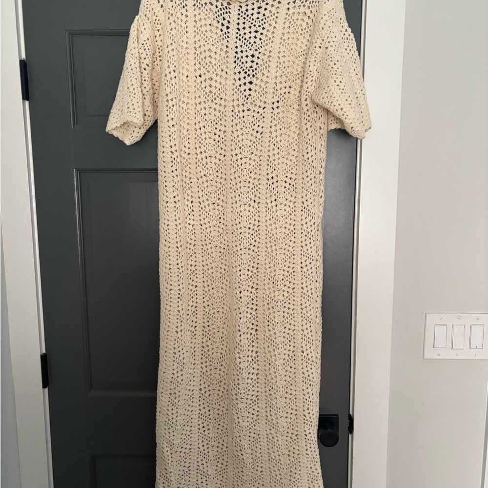 Maurie + Eve Open-Knit Maxi Dress in Ivory - Picture 3 of 5